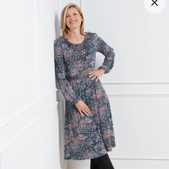 Talbots Dresses & Skirts - Talbots SP NWT Jersey Smocked Fit and Flare Paisley Dress PRICE DROP!
